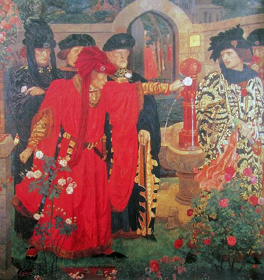 Henry Arthur Payne Plucking the Red and White Roses in the Old Temple Gardens china oil painting image